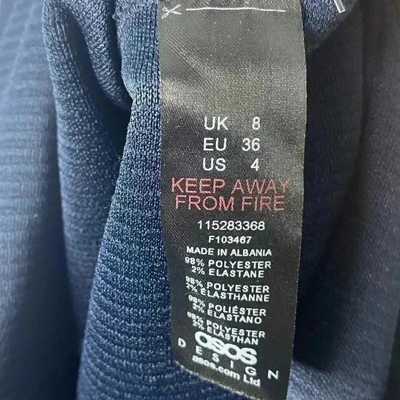 ASOS DESIGN rib jersey stretch collared retro romper in navy - Picture 8 of 8